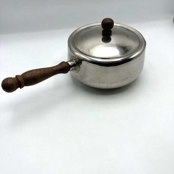 Vintage Stainless Steel Sauce pot With Wooden Handle made in Japan - Picture 1 of 10